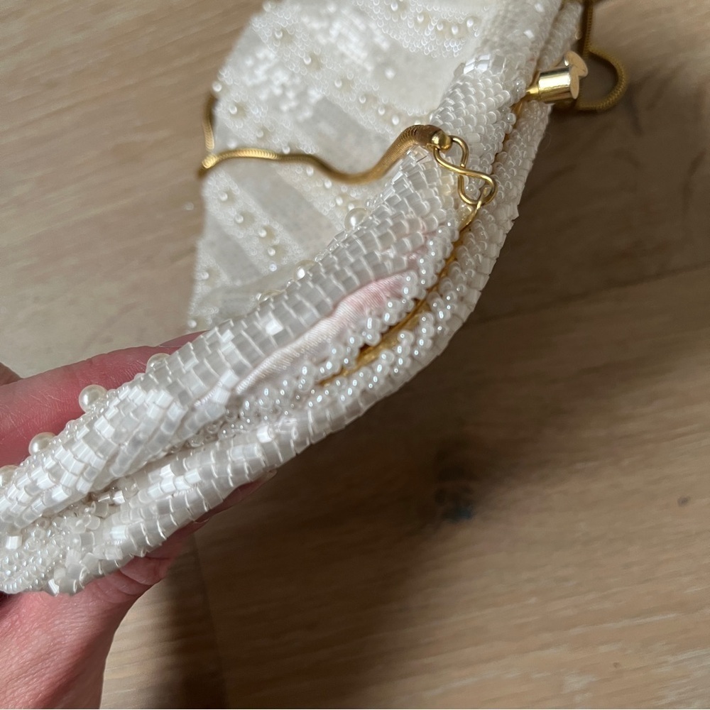 Carolyne Barton Night White Beaded Evening Purse *A11 - Picture 4 of 4